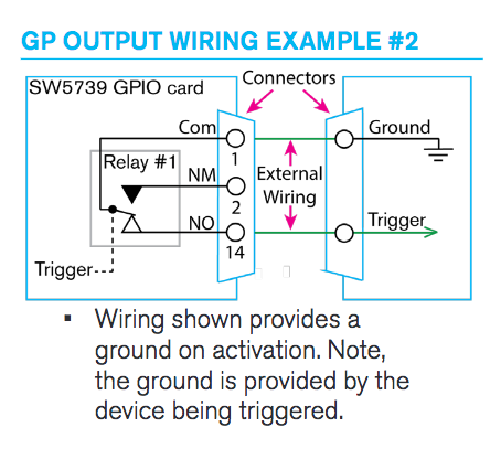 Calrec - GPIO Card - Output Wiring example 2